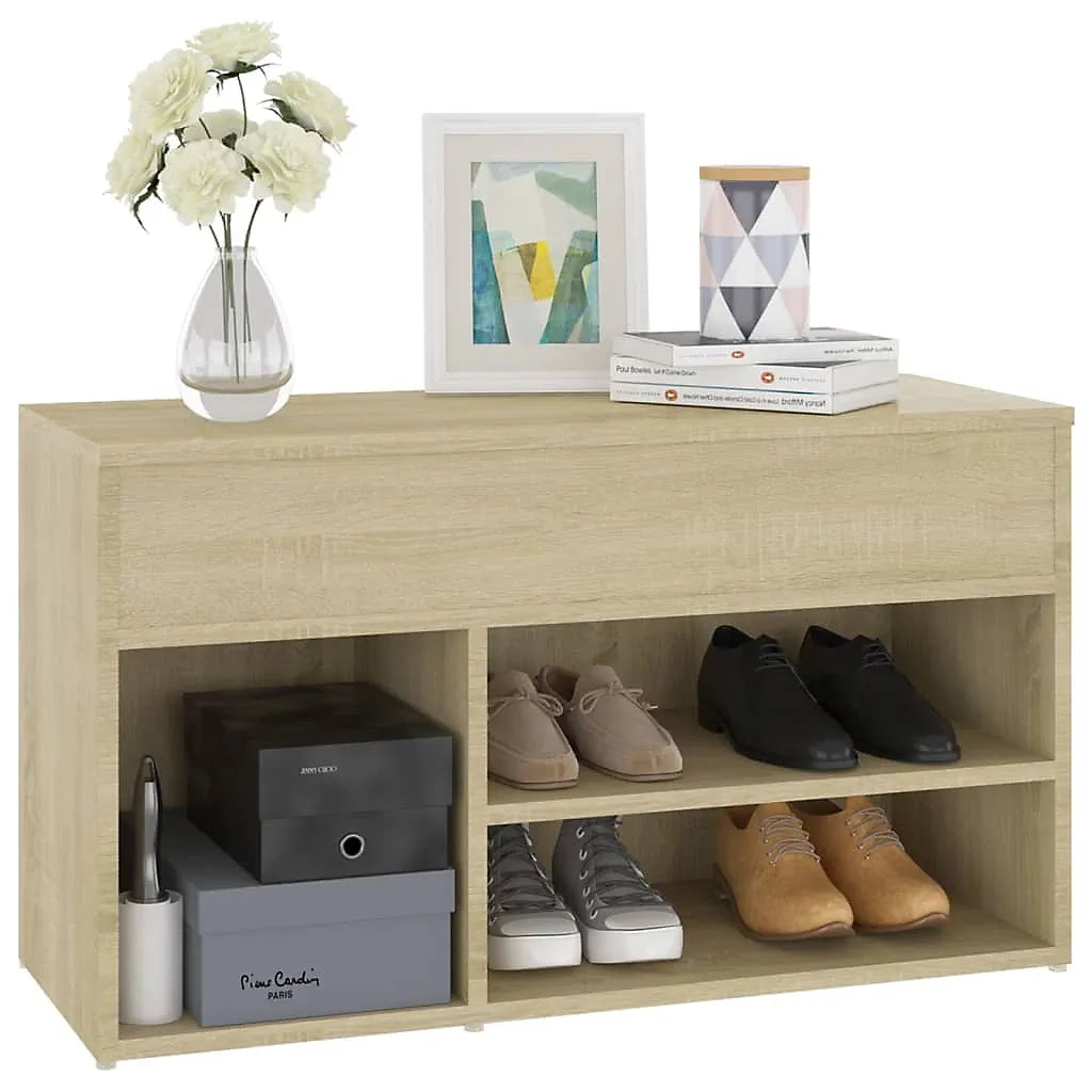 Berkfield Shoe Bench Sonoma Oak Engineered Wood Store Home-Furniture Kingdom